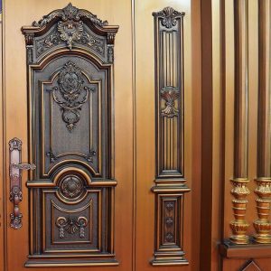 Cửa biệt thự thép vân gỗ 4 cánh Dominate H4 - Hoa Hằng Door