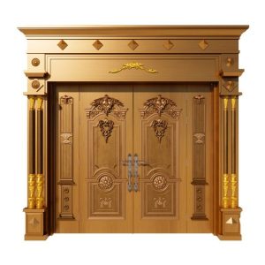 Cửa biệt thự thép vân gỗ 4 cánh Dominate H4 - Hoa Hằng Door