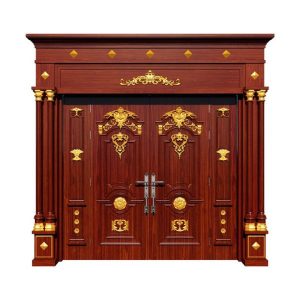 Cửa biệt thự thép vân gỗ 4 cánh Dominate H4 - Hoa Hằng Door