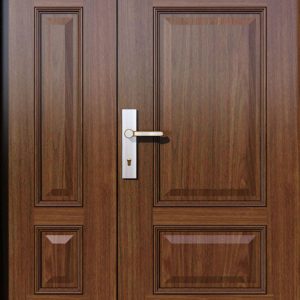 Cửa thép vân gỗ 2 cánh lệch HHD-L1