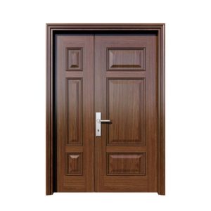 Cửa thép vân gỗ 2 cánh lệch HHD-L1