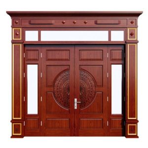 Cửa thép vân gỗ 4 cánh huỳnh trống đồng HHDH4AK